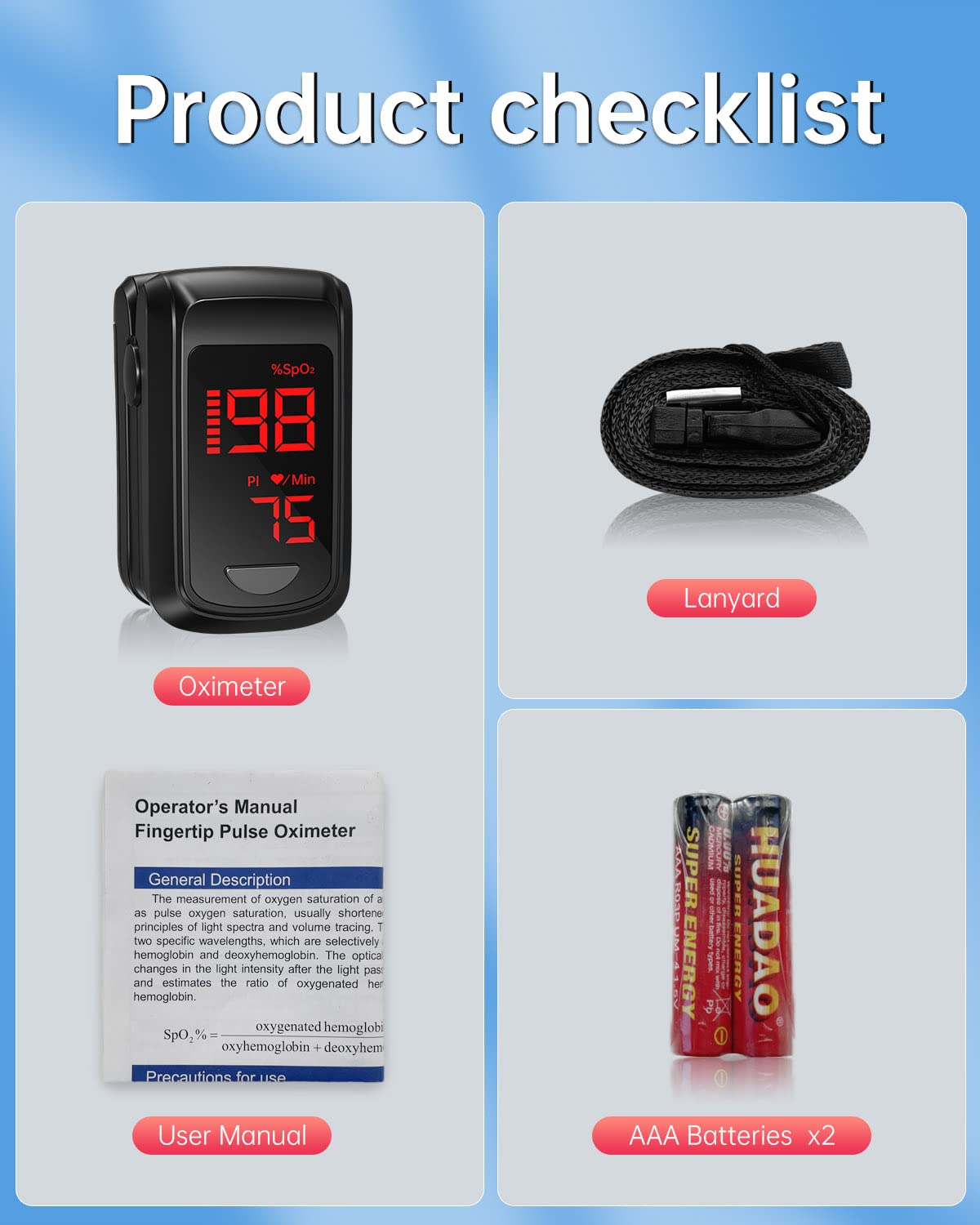 Pulse Oximeter Fingertip- Mini Oximeter Oxygen Saturation Monitor for SpO2/Heart Rate/PI, with Auto Graph Display
