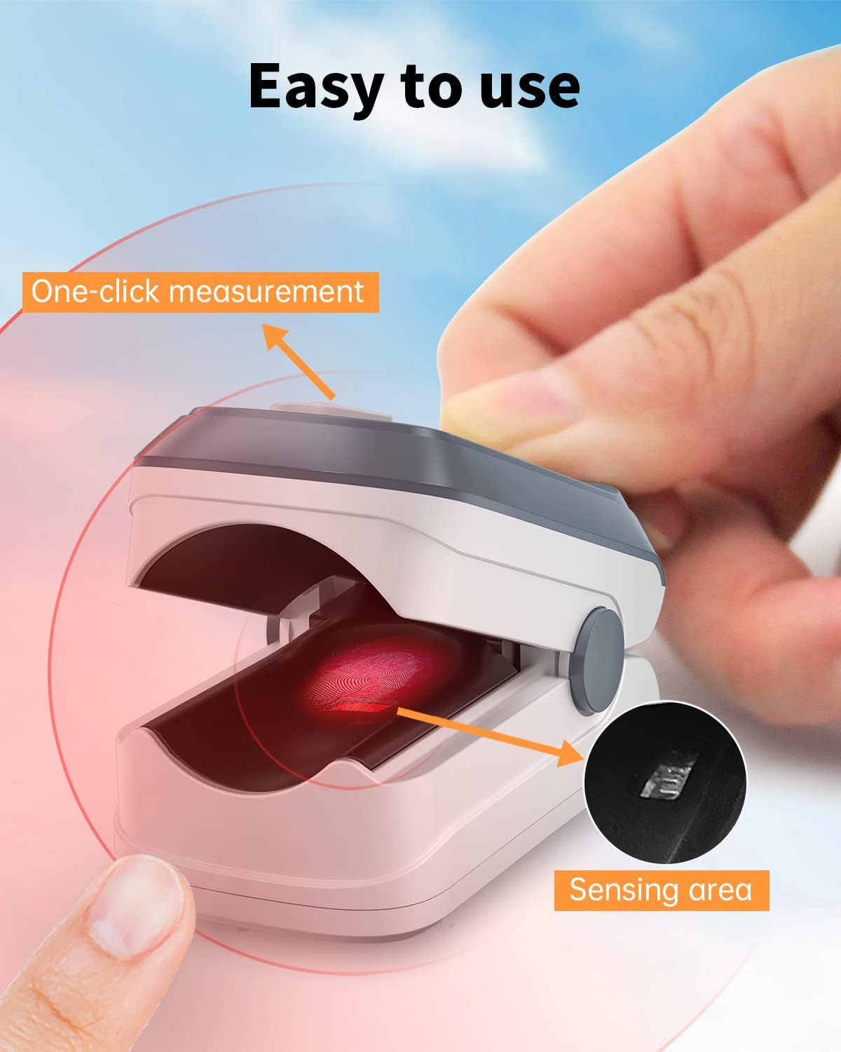 Fingertip Pulse Oximeter Blood Oxygen Saturation Monitor Pulse Ox, Heart Rate and Fast Spo2 Reading Oxygen Meter with OLED Screen