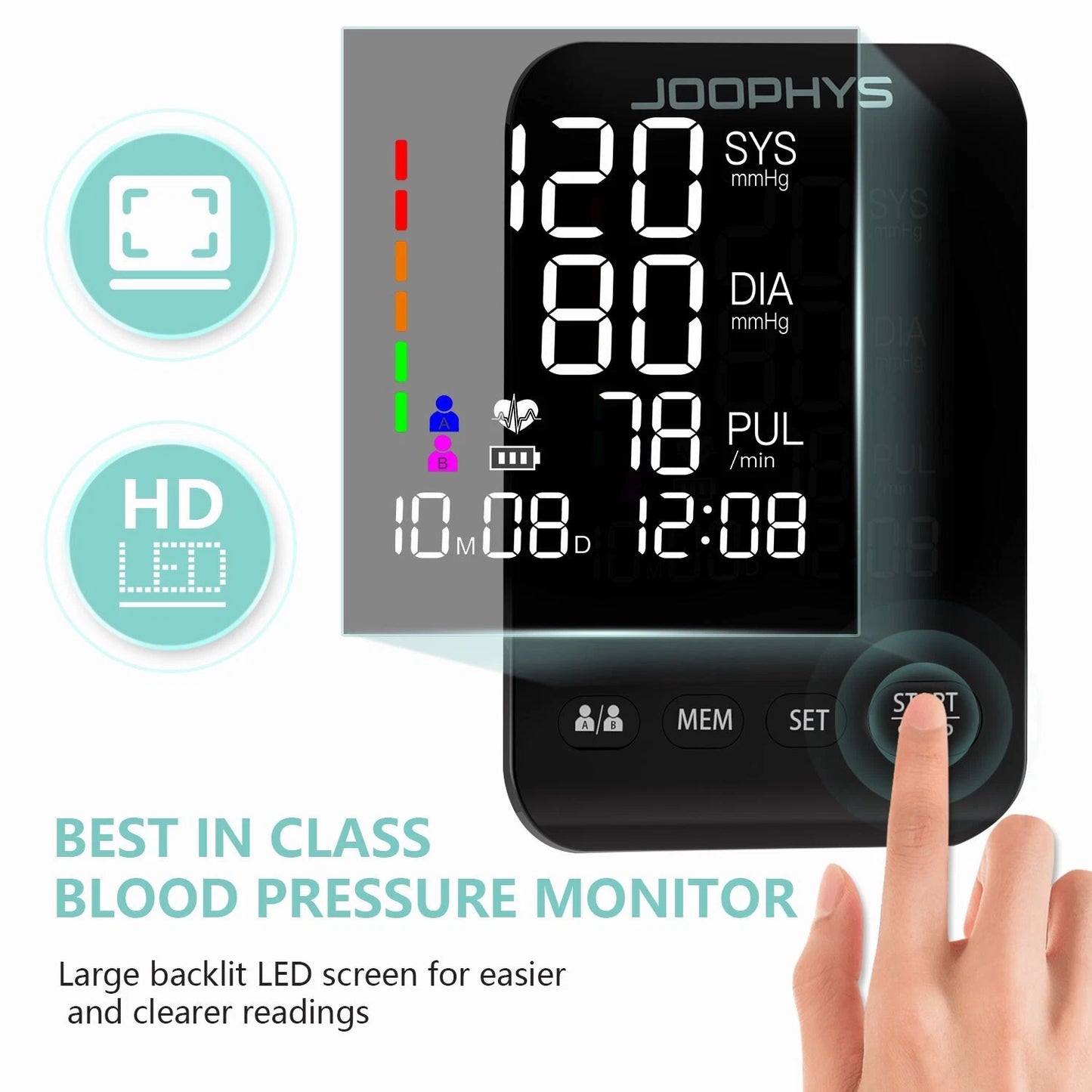 Upper Arm Blood Pressure Monitor – Automatic Digital BP Machine with Easy Operation
