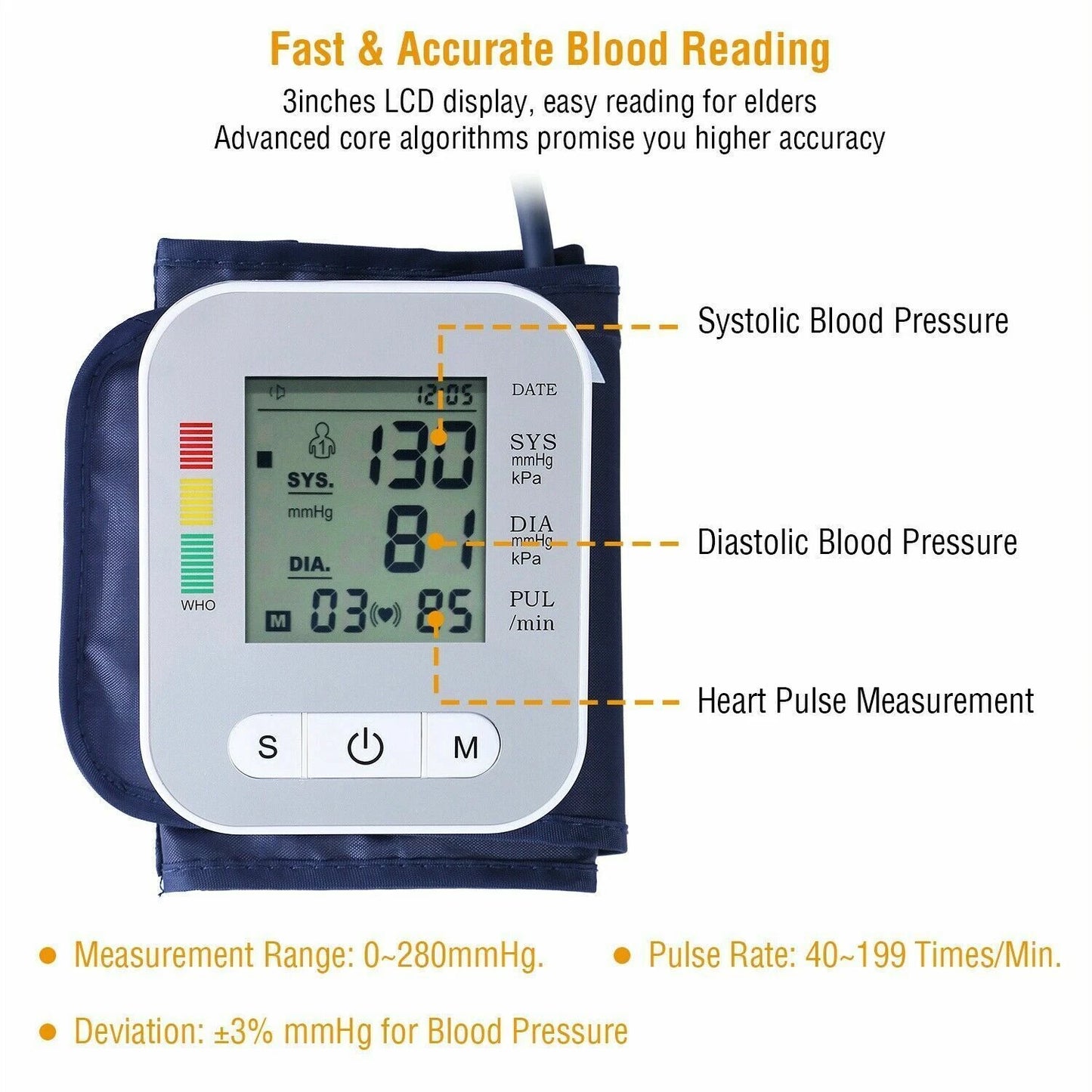 Professional Automatic Blood Pressure Monitor – Upper Arm Digital BP Cuff Machine