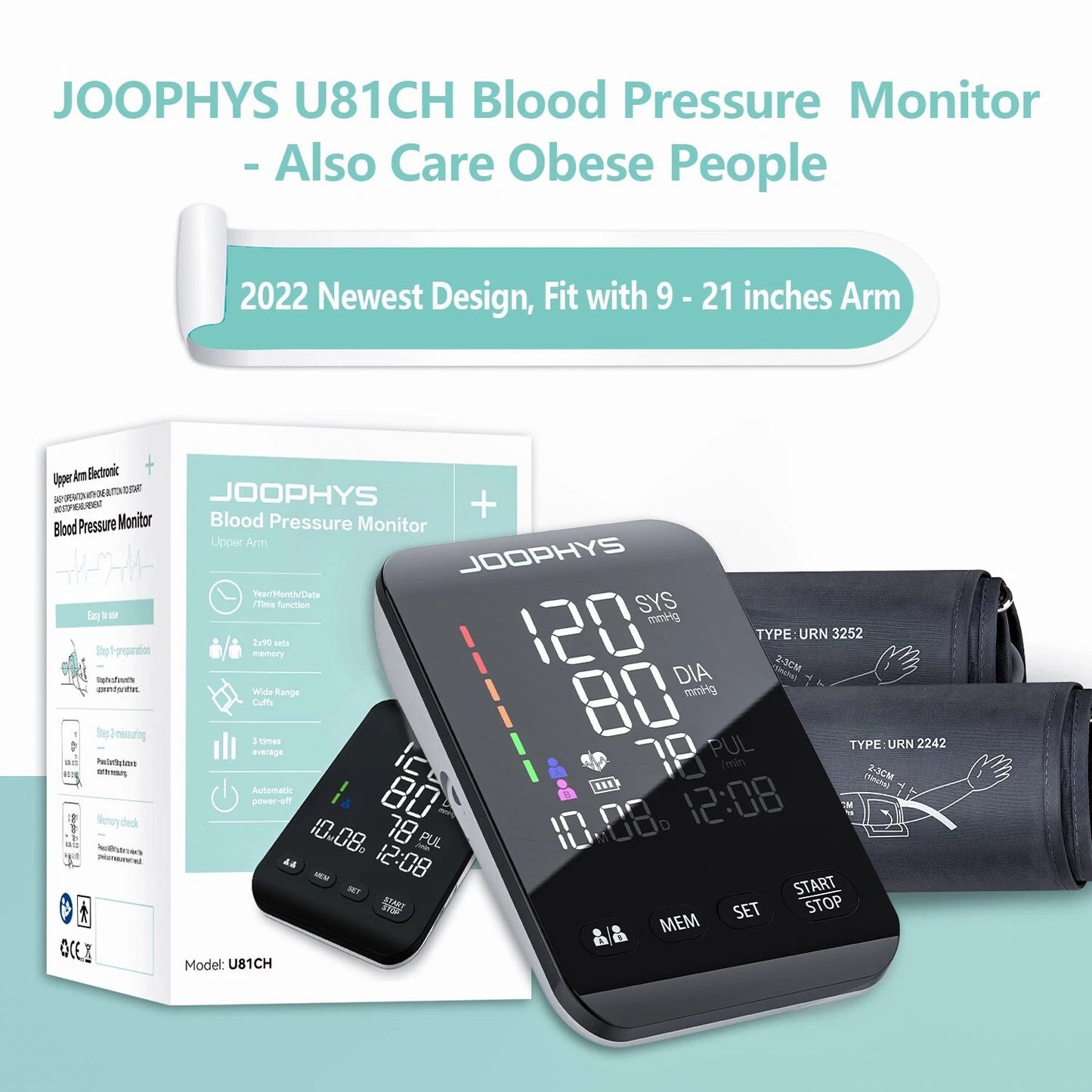 Upper Arm Blood Pressure Monitor – Automatic Digital BP Machine with Easy Operation