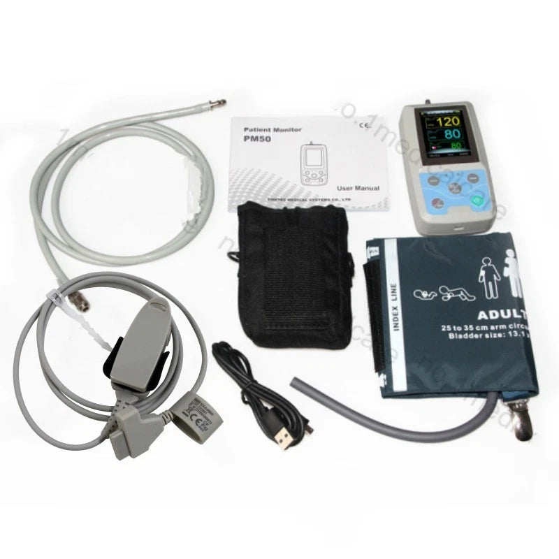 FDA Patient Monitor Spo2 Blood Oxygen Pulse Heart Rate NIBP Holter, Ambulatory