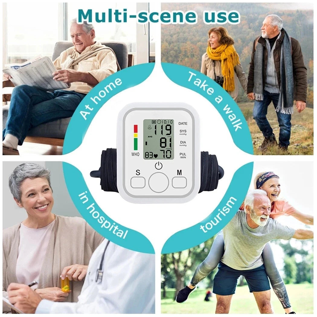 Digital Upper Arm Blood Pressure Monitor – Automatic BP Machine with Heart Rate Detection