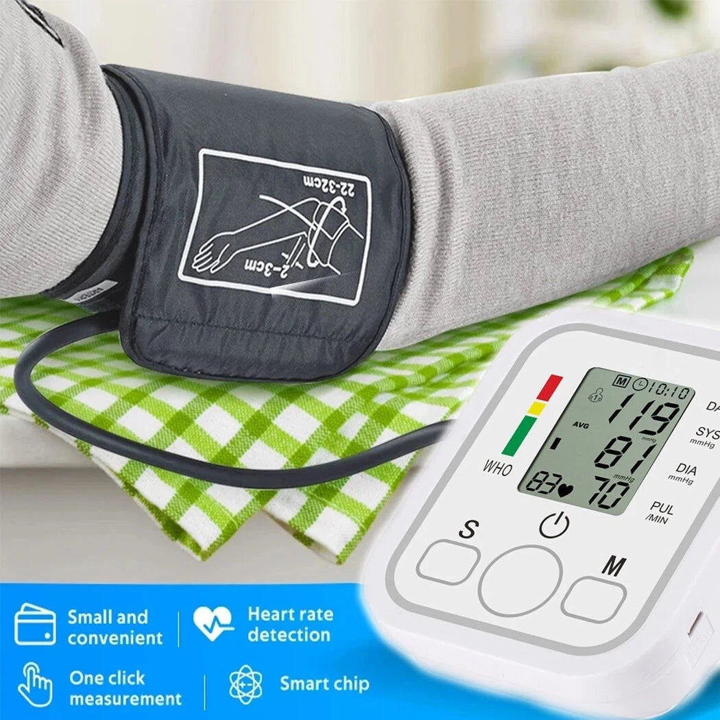 Digital Upper Arm Blood Pressure Monitor – Automatic BP Machine with Heart Rate Detection