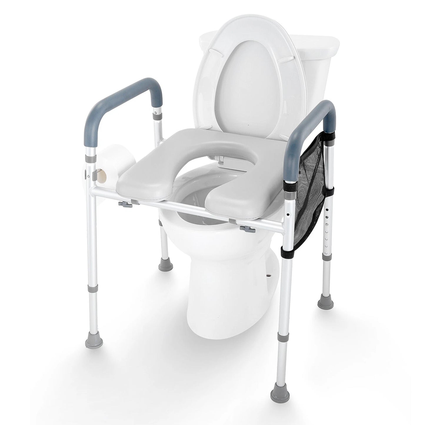 Raised Toilet Seat 19.3"-25.2" 350 lbs Universal Toilet Riser for Elderly