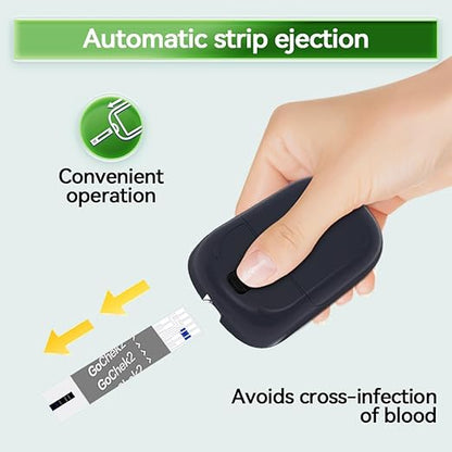 MicroTech Bluetooth Blood Sugar Testing Kit 10 Strips & Lancets, Free App, No Coding, 500 Storage