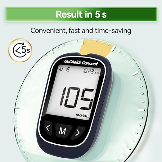 MicroTech Bluetooth Blood Sugar Testing Kit 10 Strips & Lancets, Free App, No Coding, 500 Storage