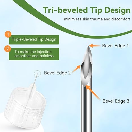 Insulin Pen Needle 32G 4 mm (5/32”), 100 Count, Universal Fit Compatible with Most Pen Injector Device, Ultra-Thin for Comfortable Insulin Injection