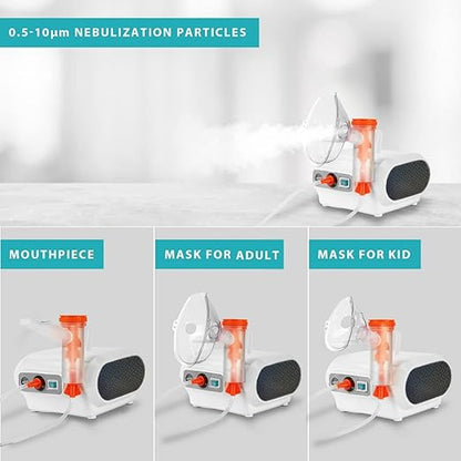 Compresor Nebulizer, Nebulizer Machine with 1 Set Acessory, Jet Nebulizers Personal Steam Inhaler for Kids Adult