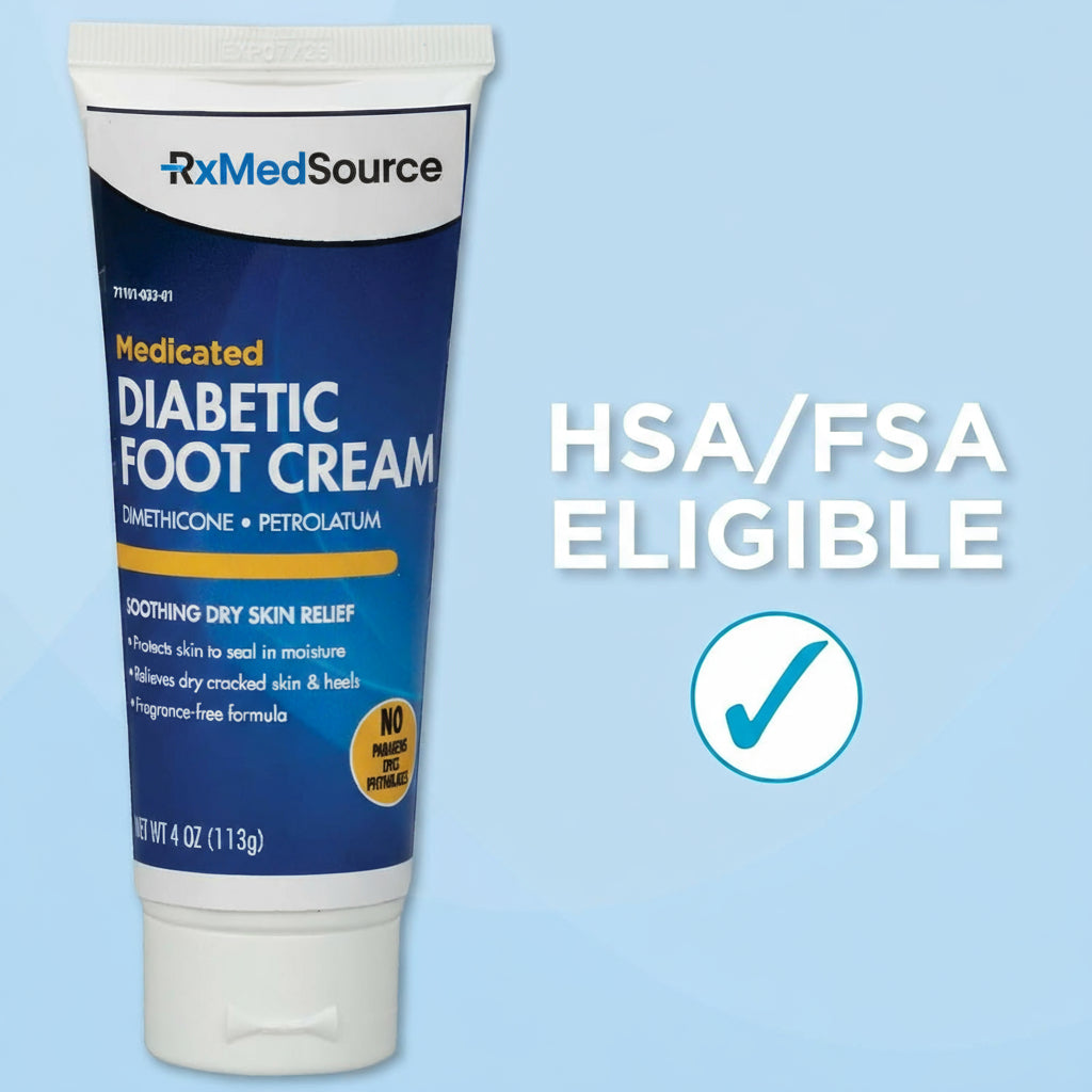 Diabetic Foot Cream | Dimethicone + Petrolatum | Protects and Seals | Relieves Dry Heals | Paraben-Free | Odor-Free | 4.0 oz.