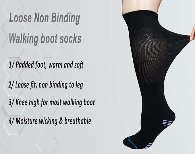 Extra Width Socks For Bariatric Diabetic For Men Women, Cast Lymphedema Socks for Swollen Foot Ankle 2 Pairs