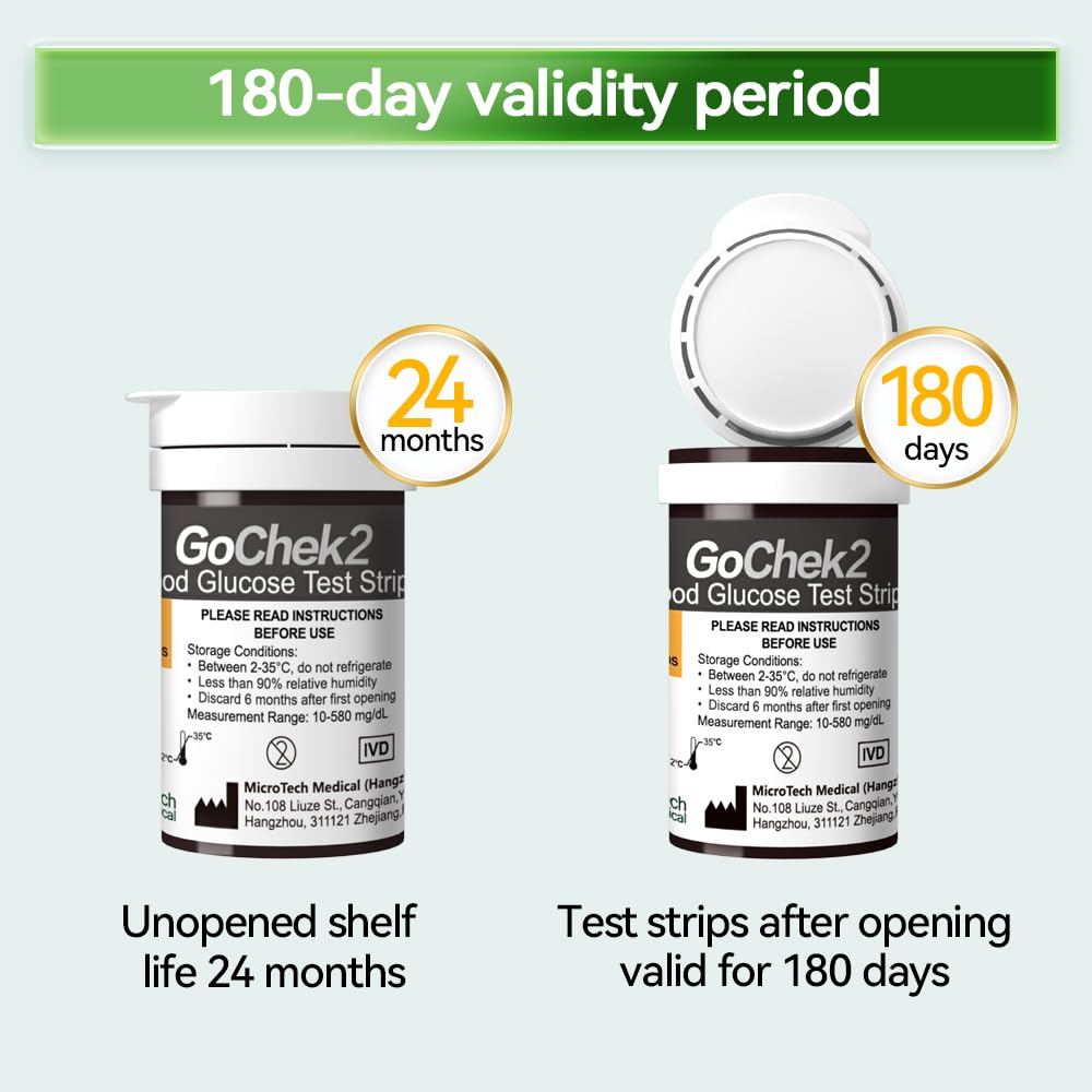 MicroTech Bluetooth Blood Sugar Testing Kit 10 Strips & Lancets, Free App, No Coding, 500 Storage