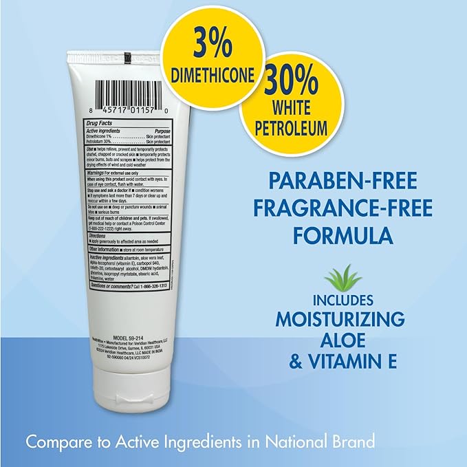 Diabetic Foot Cream | Dimethicone + Petrolatum | Protects and Seals | Relieves Dry Heals | Paraben-Free | Odor-Free | 4.0 oz.