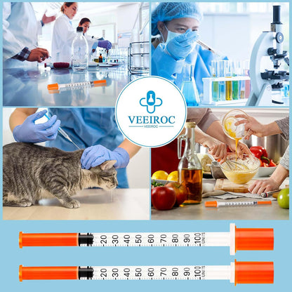 U-100 Syringes with Needle - 30G 5/16" (8mm) 1ml/cc Disposable Syringe, Individual Wrapped, 30PACK