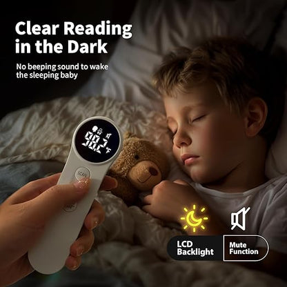 Ear and Forehead Thermometer, 2X Accuracy Infrared Digital Thermometer for Adults and Kids, 1 Second Reading, No Touch Baby with Fever Alarm