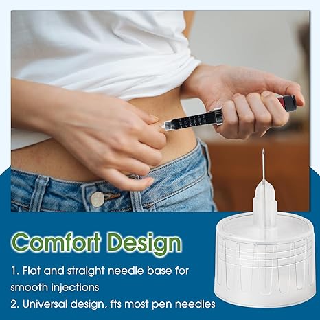 Insulin Pen Needle 32G 4 mm (5/32”), 100 Count, Universal Fit Compatible with Most Pen Injector Device, Ultra-Thin for Comfortable Insulin Injection