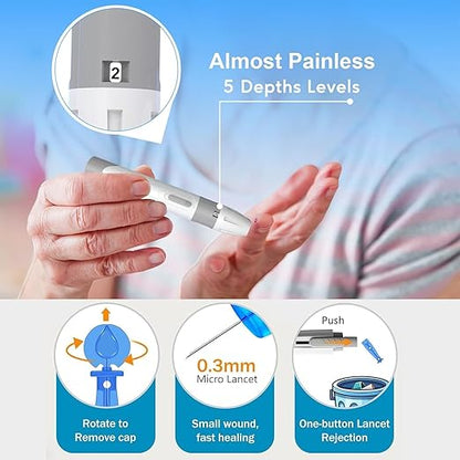 G-430 Blood Glucose Monitor Kit with 50 Test Strips,Blood Sugar Testing kit,Diabetes Testing Kit, Blood Glucose Meter, 50 Glucometer Strips, 50 Lancets, Blood Sugar Meter Glucometer for Home Use (50)