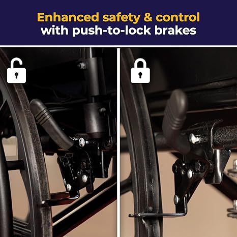 Folding Transport Wheelchair with Full Arms and Removable Swing-Away Footrest, Black