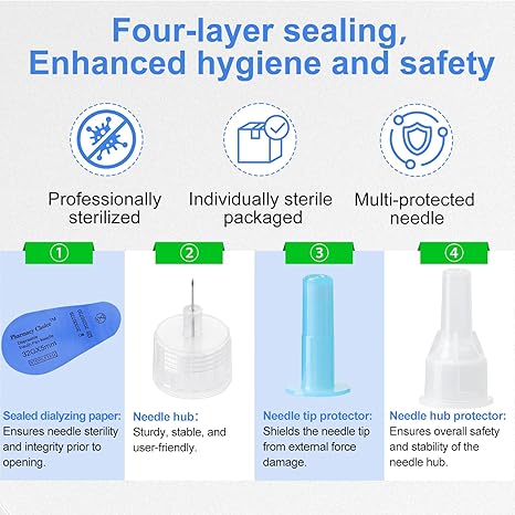 32G 5MM (3/16’’) Insulin Pen Needles, Diabetic Needles for Insulin Injections, 100 Count, Universal Fit, Compatible with Most Pen Injector Device, Super Thin for Diabetes Comfortable Injection