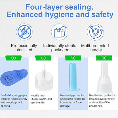 32G 5MM (3/16’’) Insulin Pen Needles, Diabetic Needles for Insulin Injections, 100 Count, Universal Fit, Compatible with Most Pen Injector Device, Super Thin for Diabetes Comfortable Injection