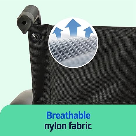 Comfortable Folding Wheelchair with Swing-Back, Desk-Length Arms and Elevating Footrests, 18”W x 16”D Seat