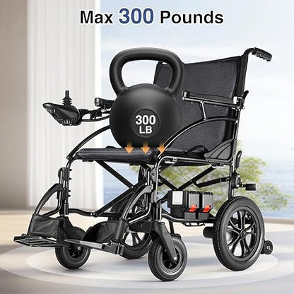 SLF30 Electric Wheelchairs for Adults, Foldable Durable Motorized Wheelchair with 19 Inch Seat and Supports Up to 300 lbs Airline Approved(40 Lbs, Grey)