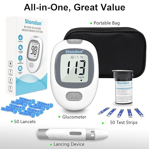 G-430 Blood Glucose Monitor Kit with 50 Test Strips,Blood Sugar Testing kit,Diabetes Testing Kit, Blood Glucose Meter, 50 Glucometer Strips, 50 Lancets, Blood Sugar Meter Glucometer for Home Use (50)