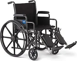 Comfortable Folding Wheelchair with Swing-Back, Desk-Length Arms and Elevating Footrests, 18”W x 16”D Seat