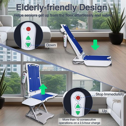 Electric Chair Lift - Lift Elderly from Floor, IPX8 Waterproof Chair Lift with Remote Control, Support Up to 300 LBS, for Elderly & Disabled Fall Assist Device Assistance