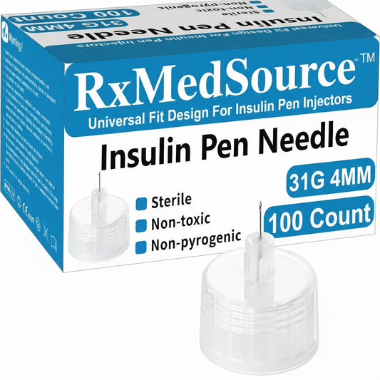 31G 4MM(5/32") Insulin Pen Needles, Diabetic Needles for Insulin Injections, 100 Count, Universal Fit, Compatible with Most Pen Injector Device, Super Thin for Diabetes Comfortable Injection