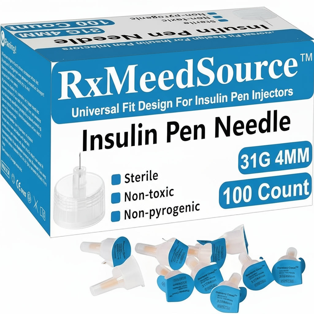 31G 4MM(5/32") Insulin Pen Needles, Diabetic Needles for Insulin Injections, 100 Count, Universal Fit, Compatible with Most Pen Injector Device, Super Thin for Diabetes Comfortable Injection