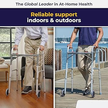 RxDrive Medical Front-Wheel Walker – Foldable, Lightweight, Senior Mobility Aid