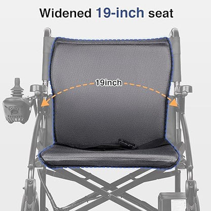 SLF30 Electric Wheelchairs for Adults, Foldable Durable Motorized Wheelchair with 19 Inch Seat and Supports Up to 300 lbs Airline Approved(40 Lbs, Grey)