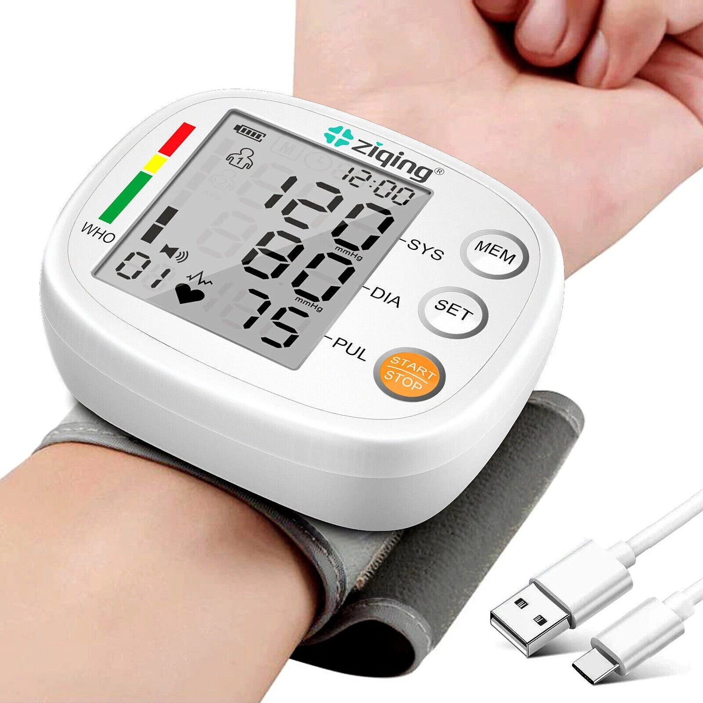 Automatic Digital Wrist BP Monitor – Compact Blood Pressure & Heart Rate Machine