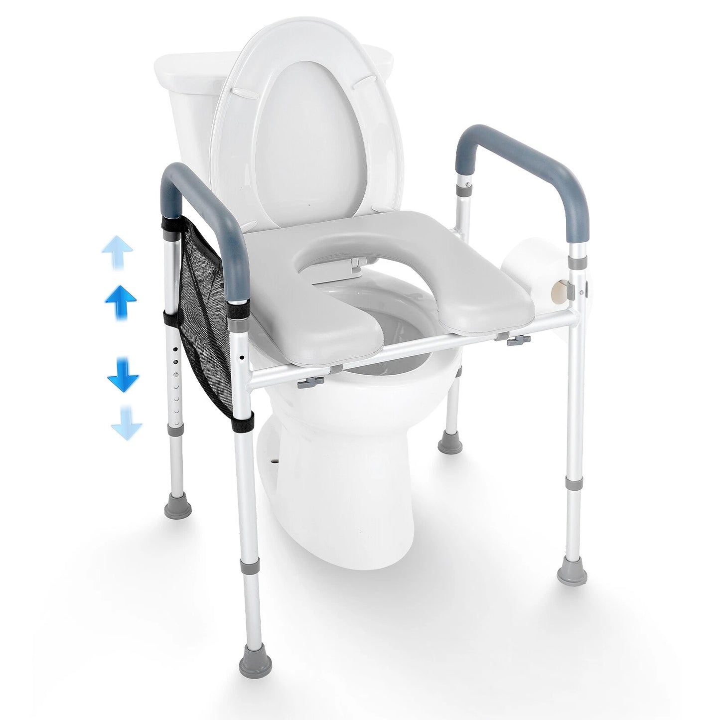 Raised Toilet Seat 19.3"-25.2" 350 lbs Universal Toilet Riser for Elderly