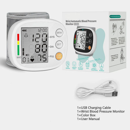 Automatic Digital Wrist BP Monitor – Compact Blood Pressure & Heart Rate Machine