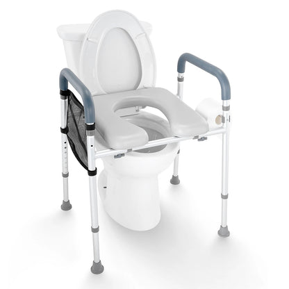 Raised Toilet Seat 19.3"-25.2" 350 lbs Universal Toilet Riser for Elderly