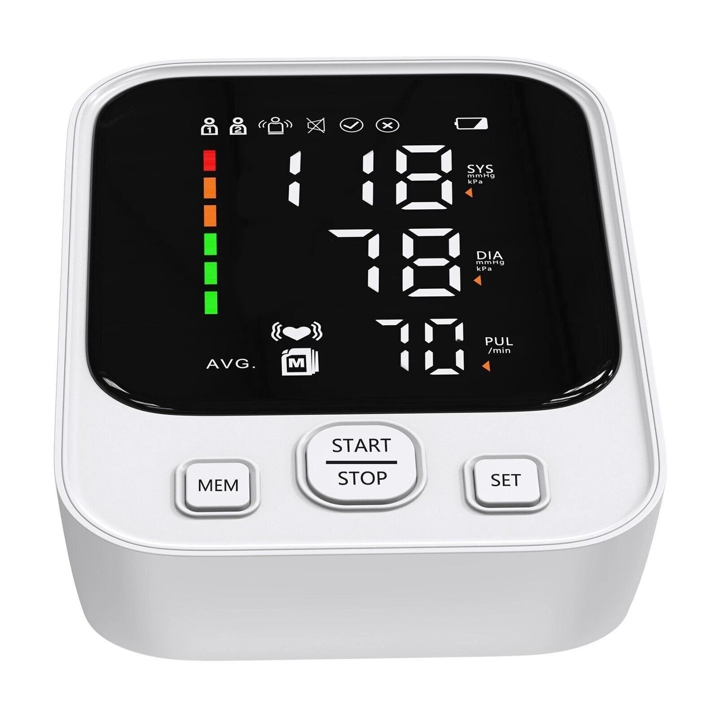 LED Digital Blood Pressure Monitor Upper Arm Heart Rate Monitor & BP Large Cuff