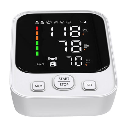LED Digital Blood Pressure Monitor Upper Arm Heart Rate Monitor & BP Large Cuff