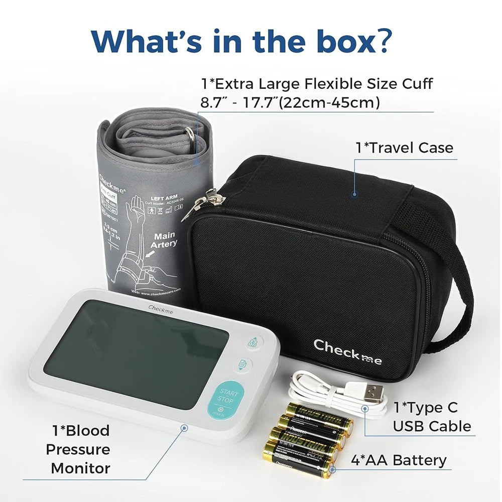 Bluetooth Upper Arm Blood Pressure Monitor – Automatic BP Machine with 7-Day BP Tracking