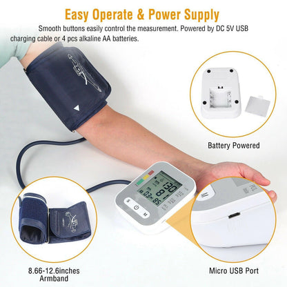 Arm Blood Pressure Monitor Digital BP Cuff Upper Arm Automatic Machine US