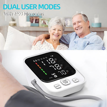 LED Digital Blood Pressure Monitor Upper Arm Heart Rate Monitor & BP Large Cuff