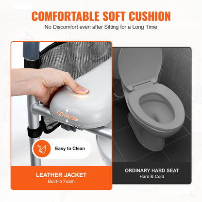 Raised Toilet Seat 19.3"-25.2" 350 lbs Universal Toilet Riser for Elderly
