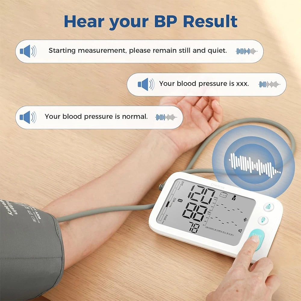 Bluetooth Upper Arm Blood Pressure Monitor – Automatic BP Machine with 7-Day BP Tracking