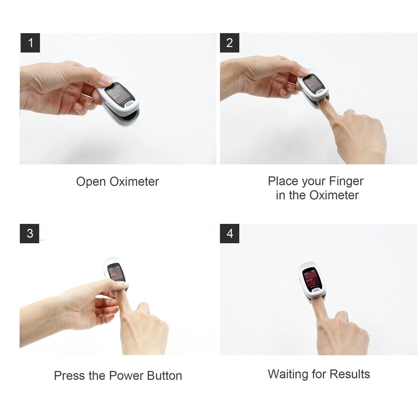 Finger Pulse Oximeter Blood Oxygen SpO2 Monitor PR Saturation Heart Rate Meter