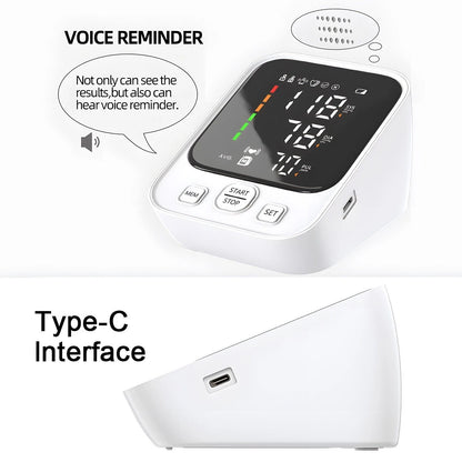 LED Digital Blood Pressure Monitor Upper Arm Heart Rate Monitor & BP Large Cuff