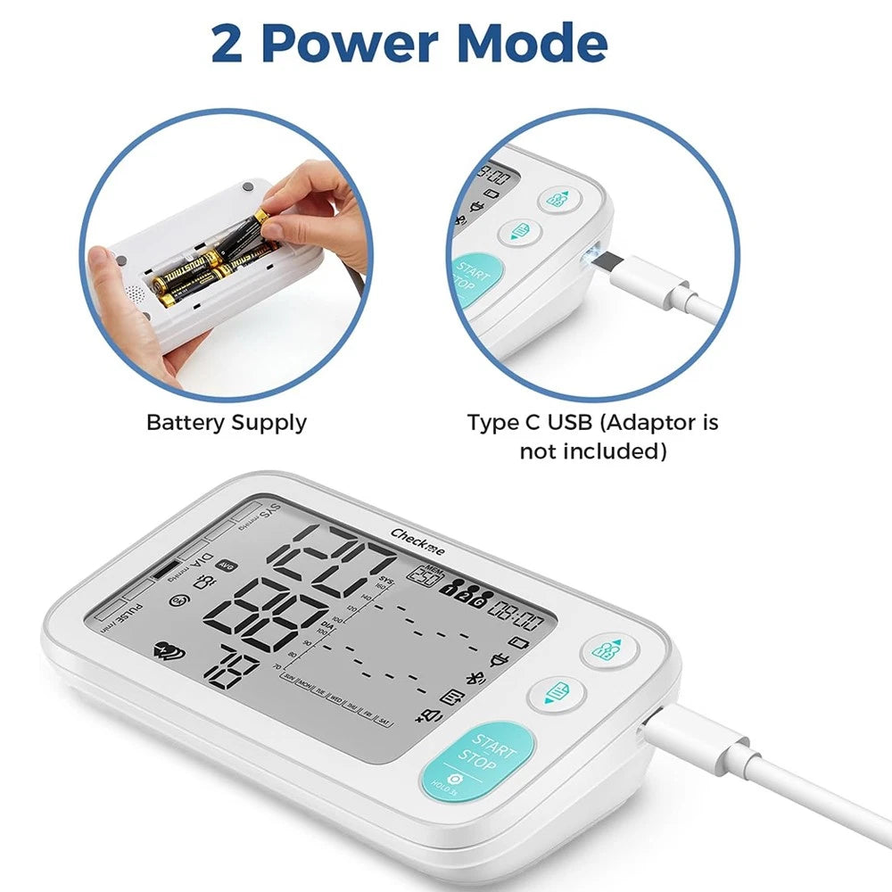 Bluetooth Upper Arm Blood Pressure Monitor – Automatic BP Machine with 7-Day BP Tracking