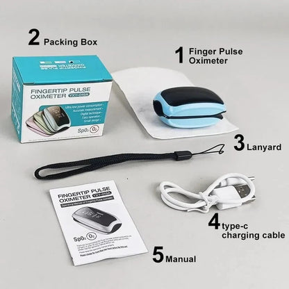 Finger Pulse Oximeter Blood Oxygen Saturation Heart Rate Measuring SpO2 Monitor