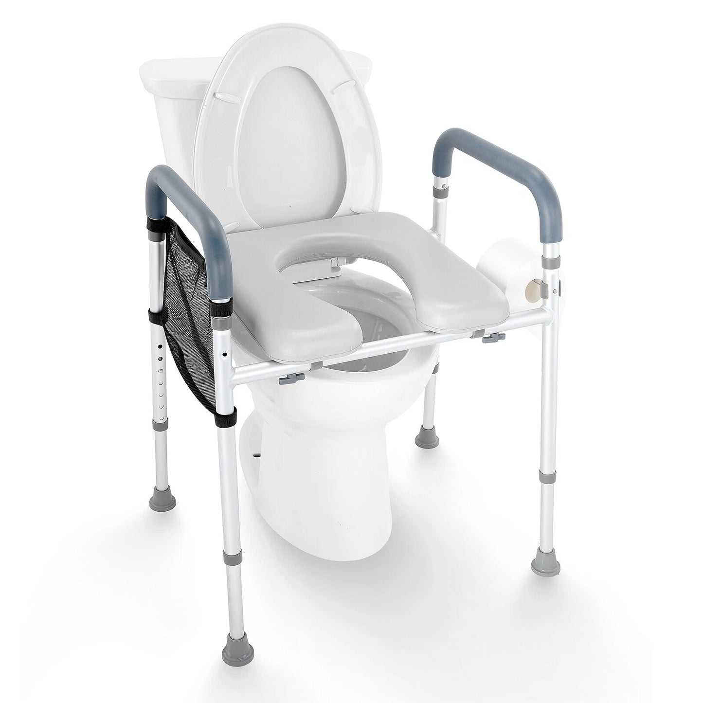Raised Toilet Seat 19.3"-25.2" 350 lbs Universal Toilet Riser for Elderly