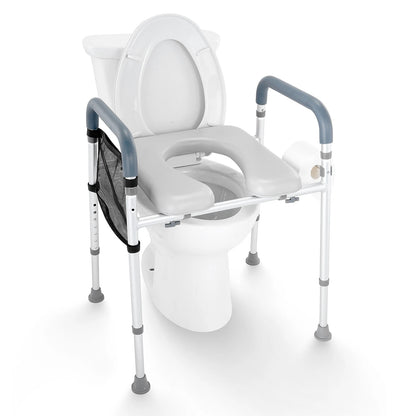 Raised Toilet Seat 19.3"-25.2" 350 lbs Universal Toilet Riser for Elderly